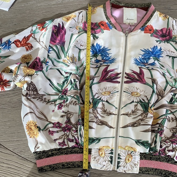 Elevenses Floral Bomber Jacket, Large. Like New. - Picture 10 of 12